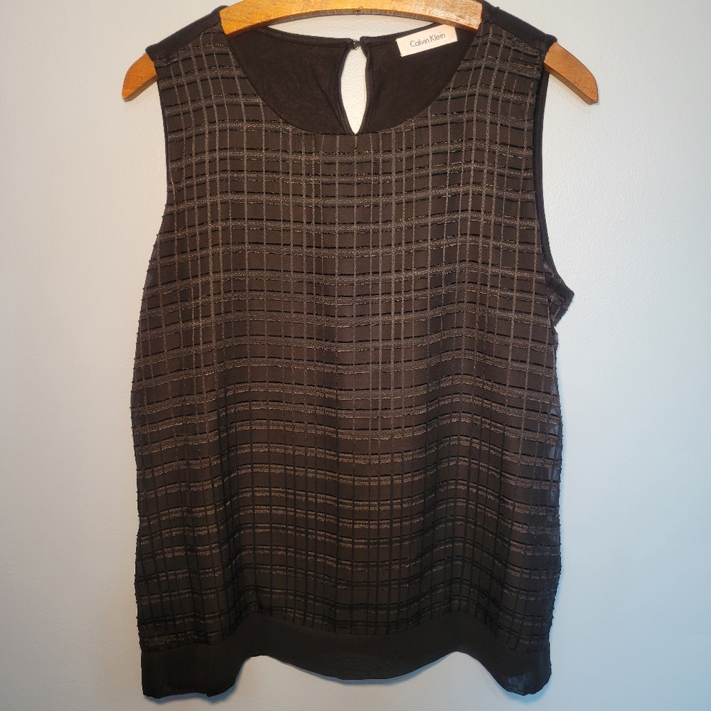 Calvin Klein Women's Black Sleeveless Tank Top Blouse